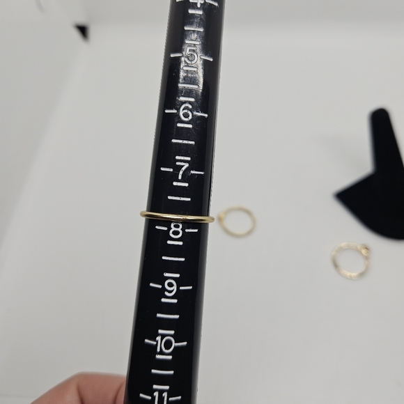 frosted gold tone stacking rings orange and pink size 7,75 - Picture 3 of 3